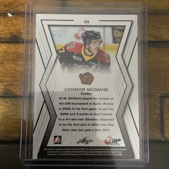 Connor McDavid, Rare, 1 Of 1, Collectible, One Of A Kind, Hockey card